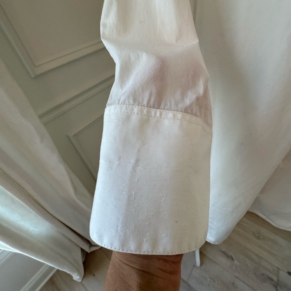 Zara White Button Down Oversized Shirt with French Cuffs - Picture 4 of 12